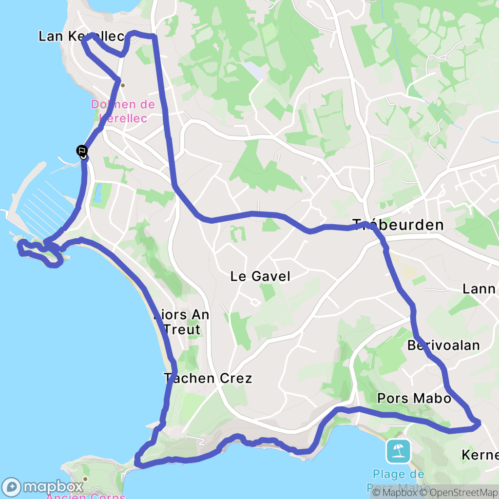 Trébeurden : carte du parcours de randonnée - France