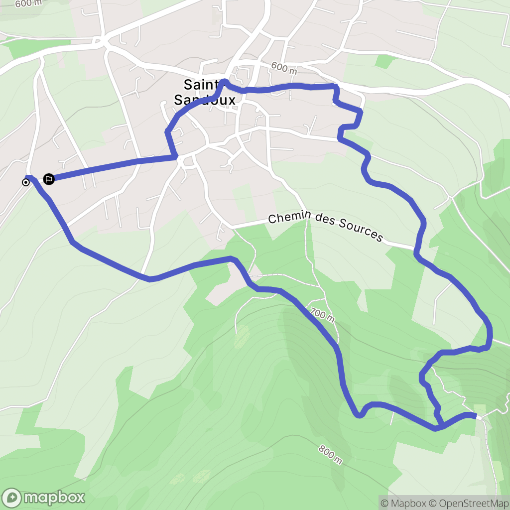Saint-Sandoux : carte du parcours de randonnée - France