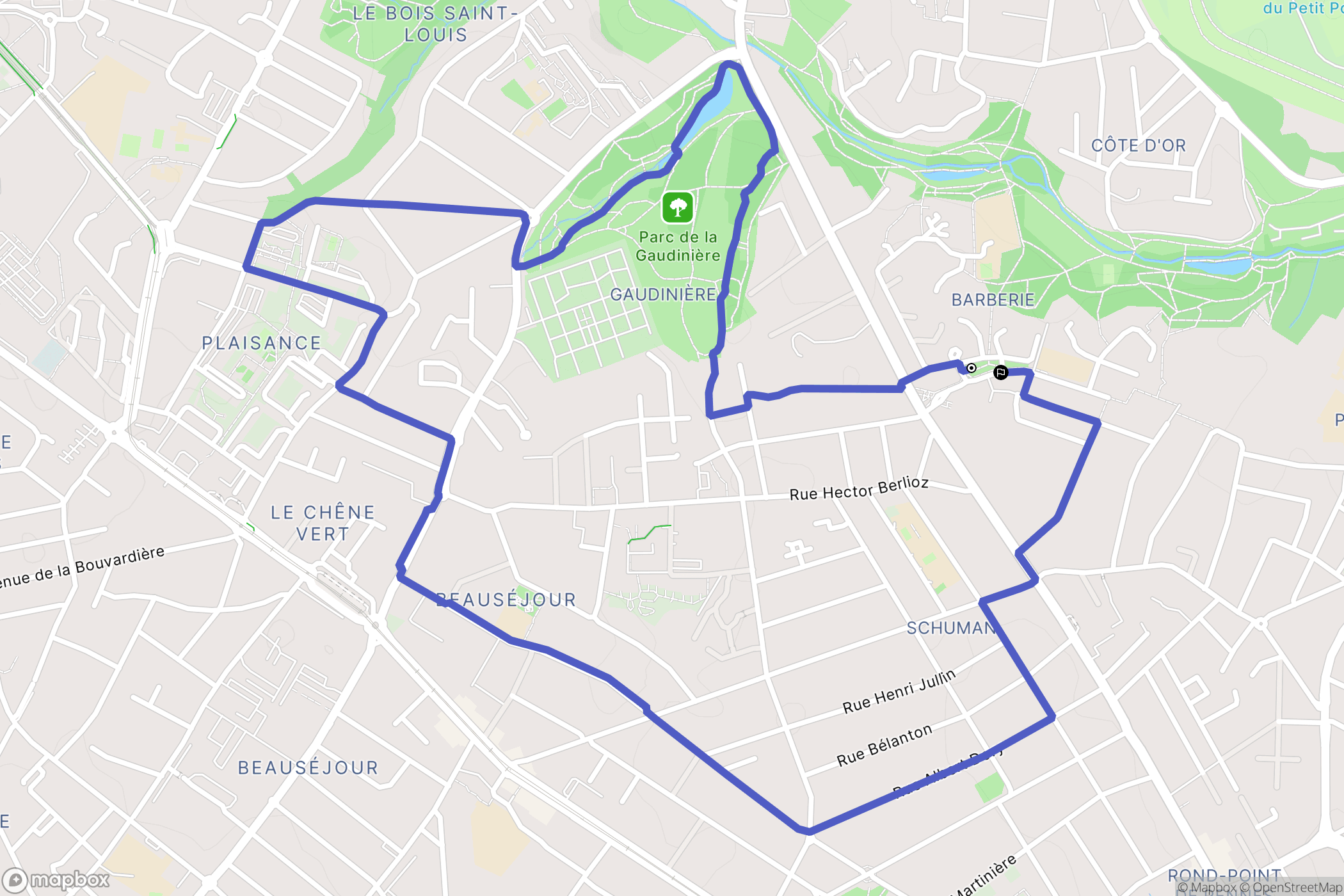 Nantes : carte du parcours de randonnée - France