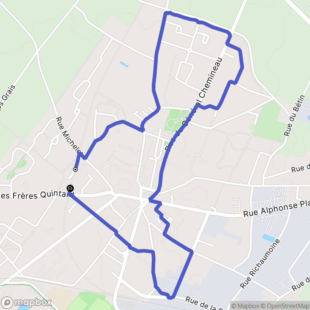 Neuville-de-Poitou : carte du parcours de randonnée - France