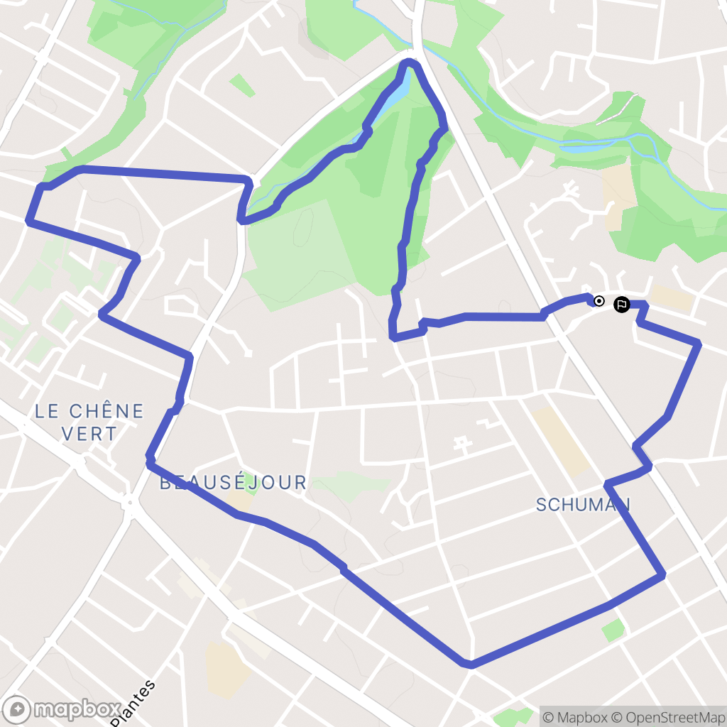 Nantes : carte du parcours de randonnée - France