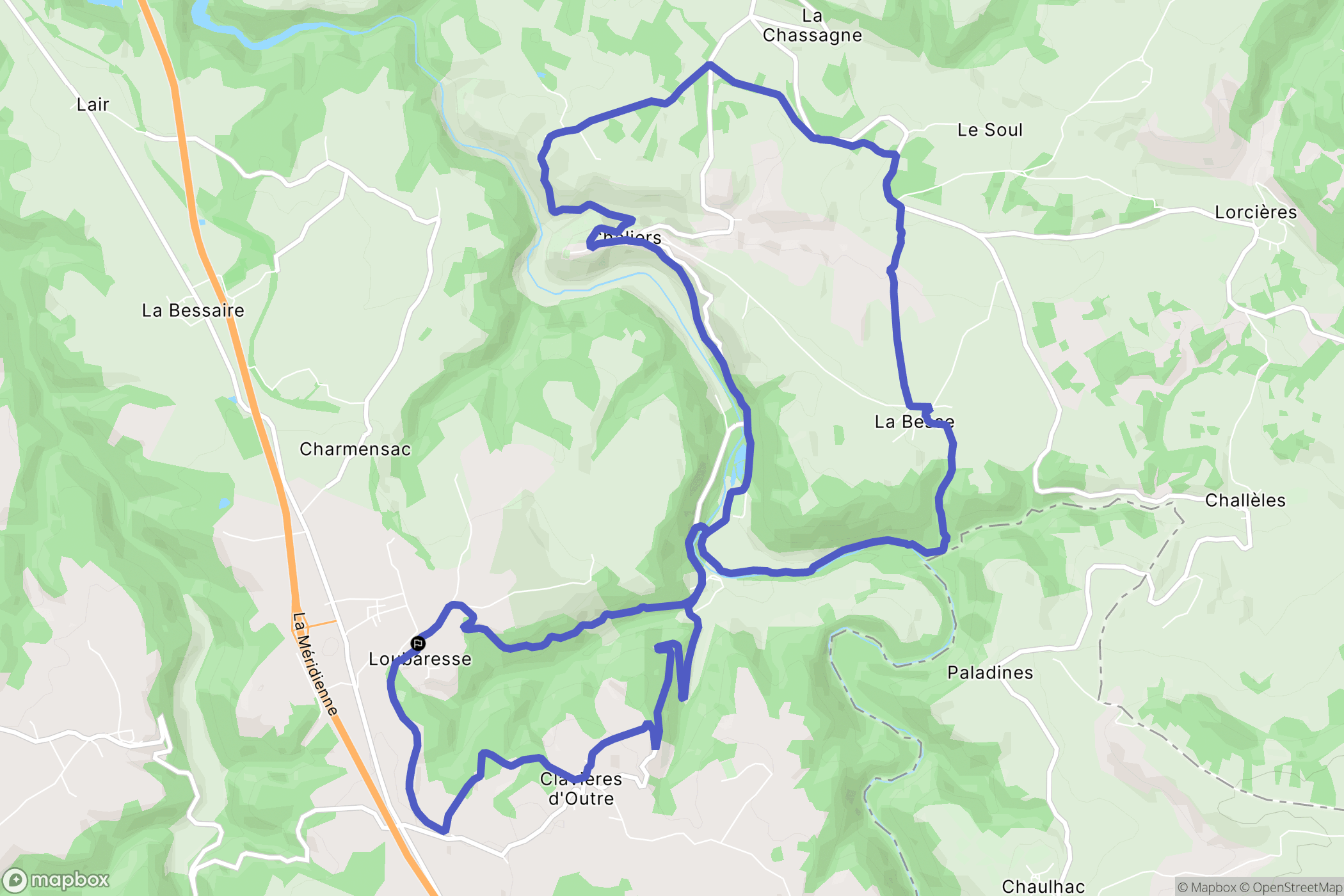 Val-d'Arcomie : carte du parcours de randonnée - France