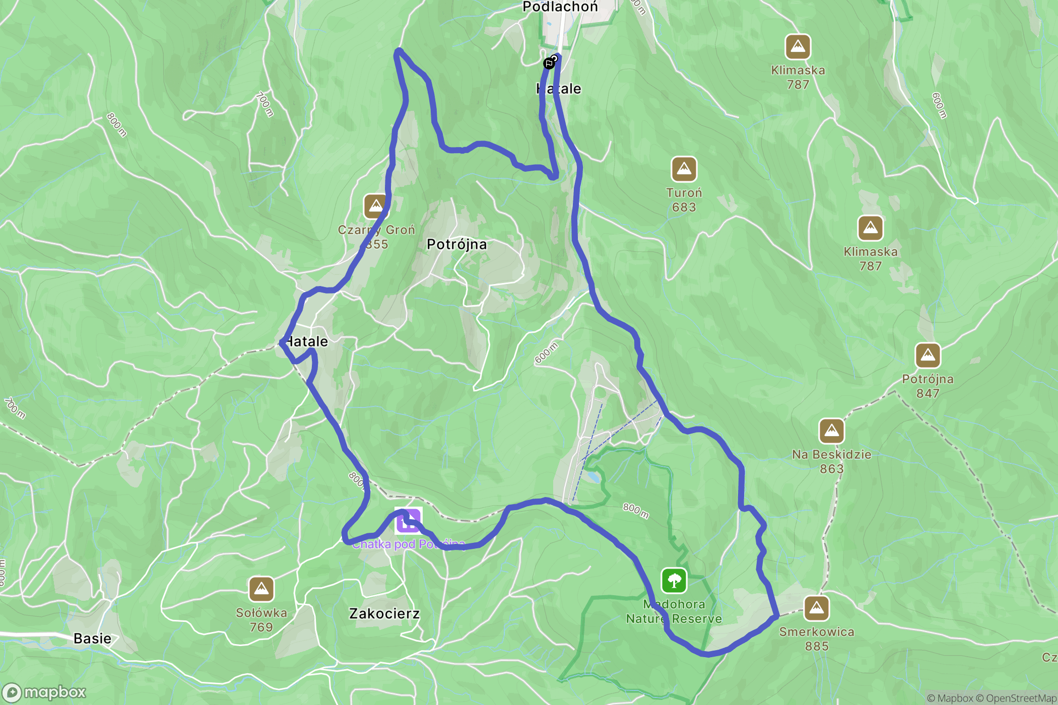 Rzyki: mapa trasy - Poland