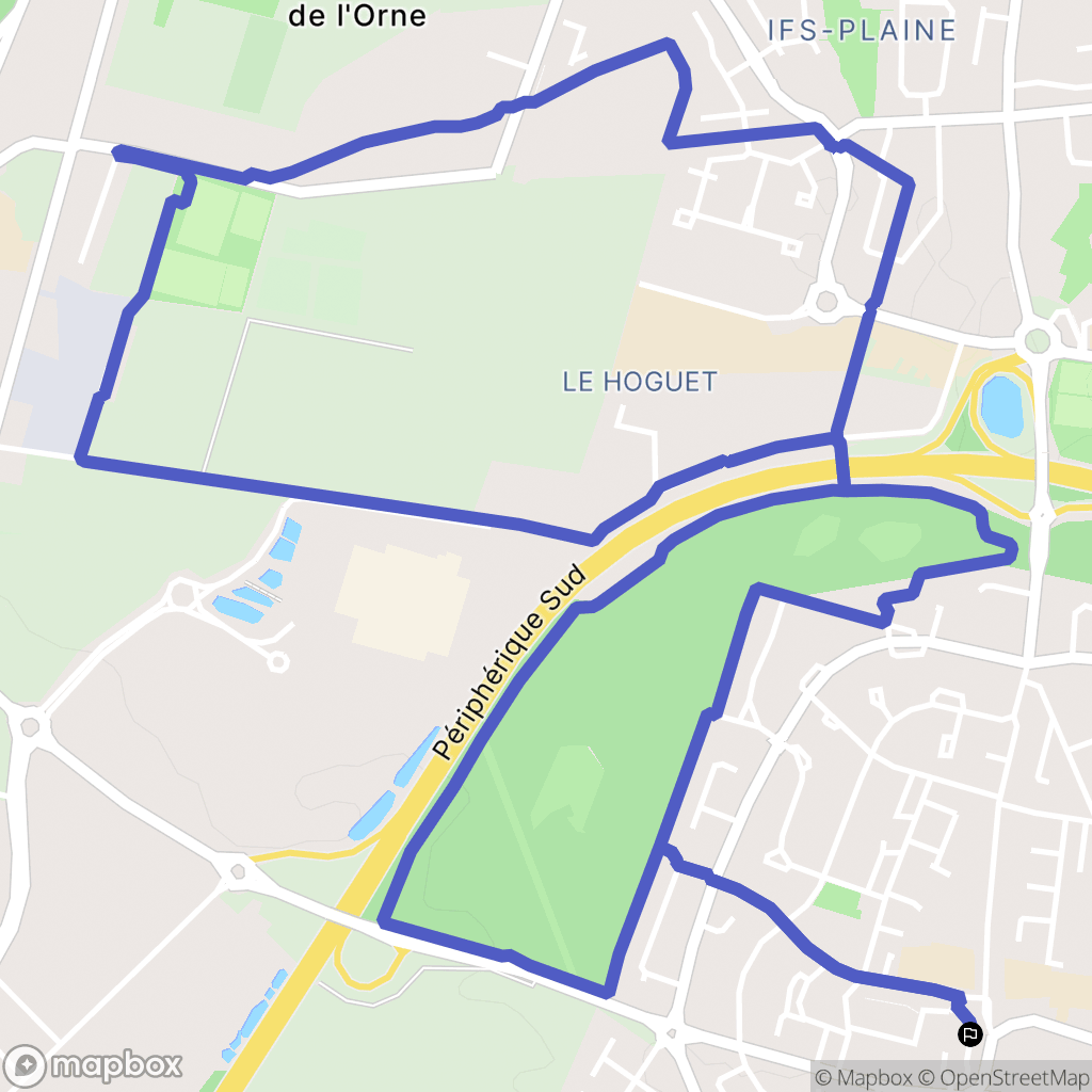 Ifs : carte du parcours de randonnée - France