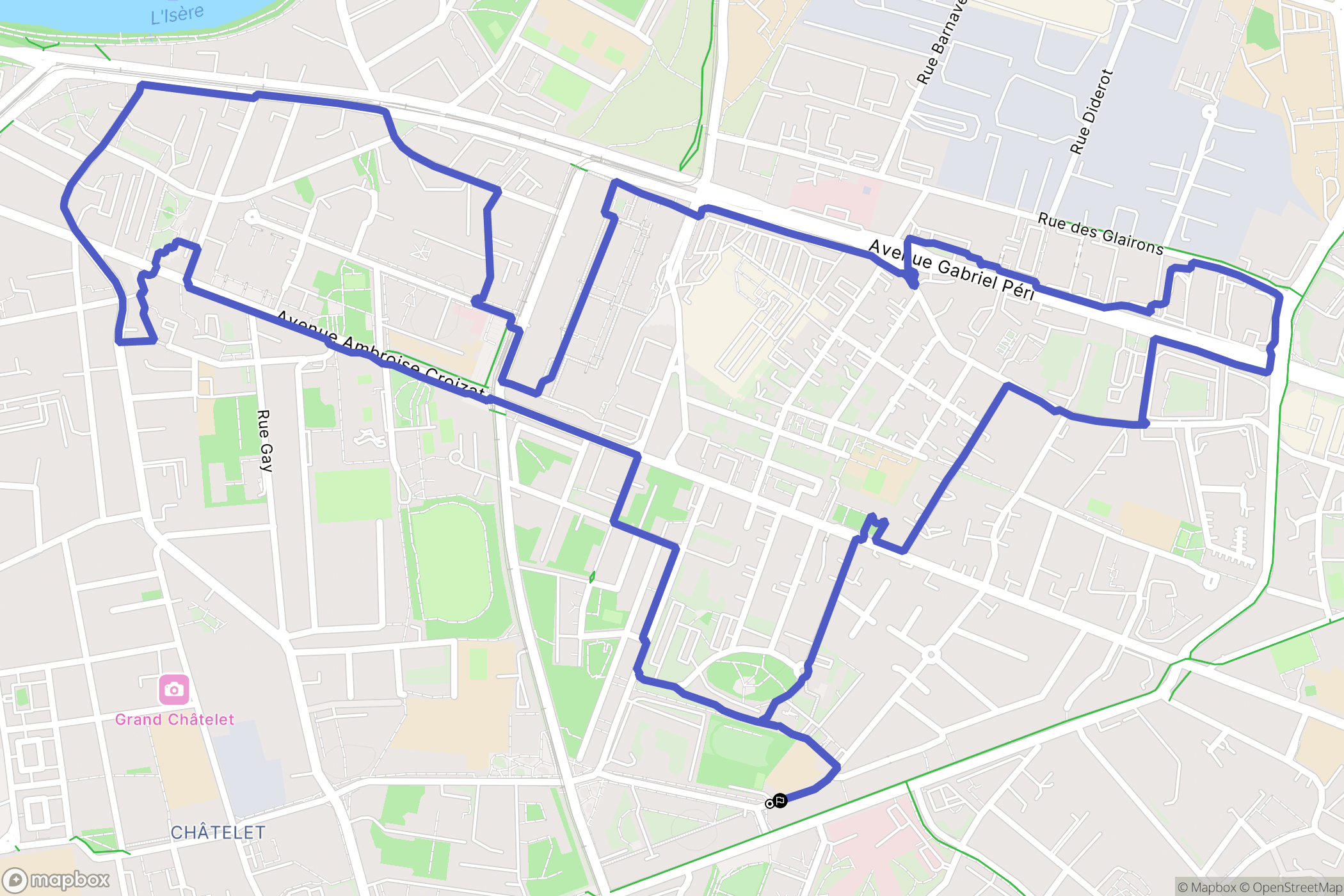 Saint-Martin-d'Hères : carte du parcours de randonnée - France