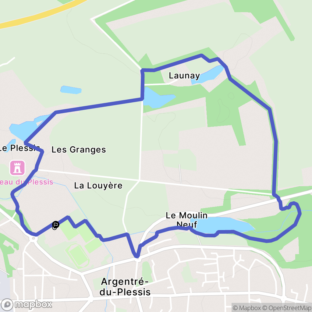 Argentré-du-Plessis : carte du parcours de randonnée - France