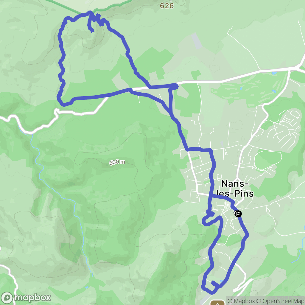 Nans-les-Pins : carte du parcours de randonnée - France