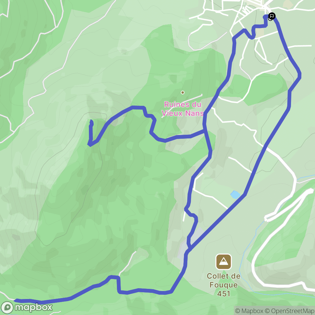 Nans-les-Pins : carte du parcours de randonnée - France