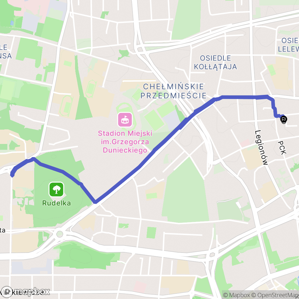Toruń: mapa trasy - Poland