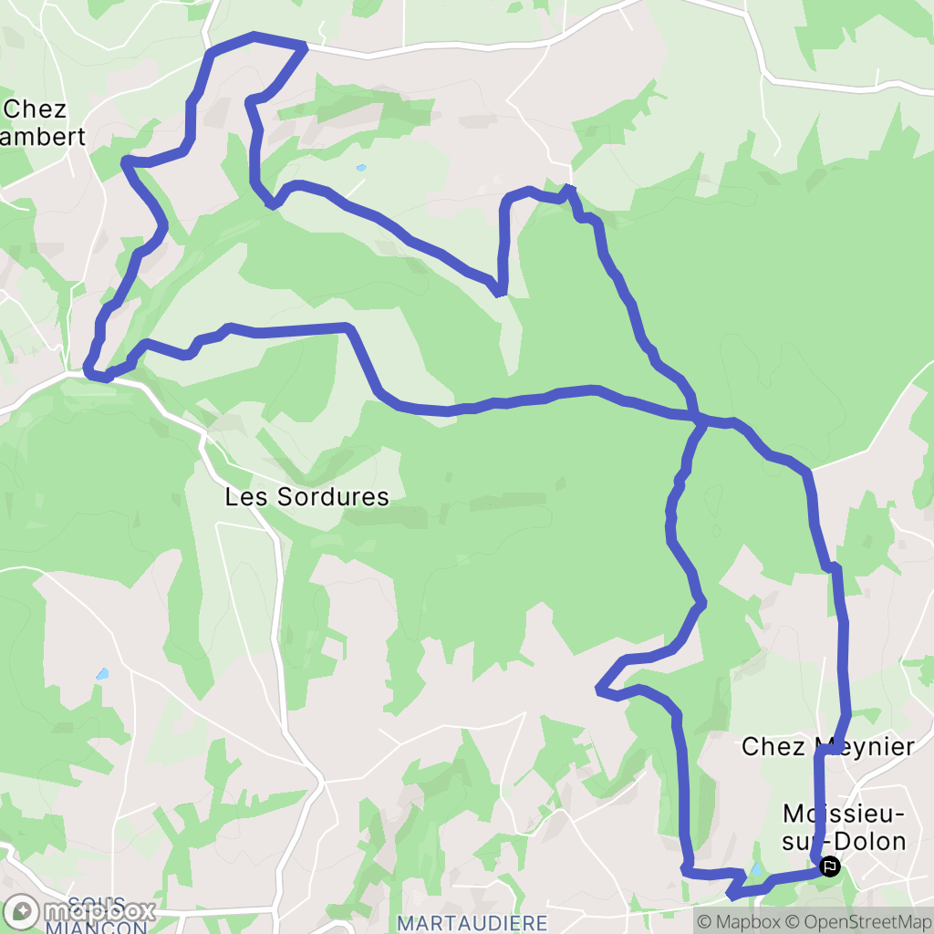 Moissieu-sur-Dolon : carte du parcours de randonnée - France