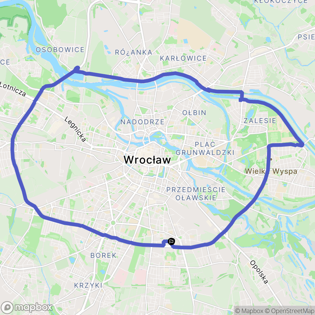 Wrocław: mapa trasy - Poland