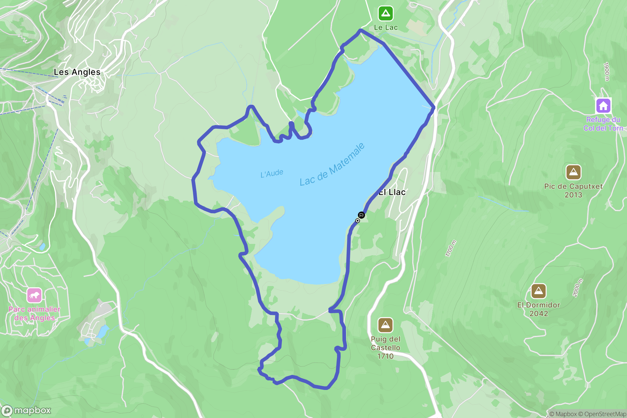 Matemale : carte du parcours de randonnée - France
