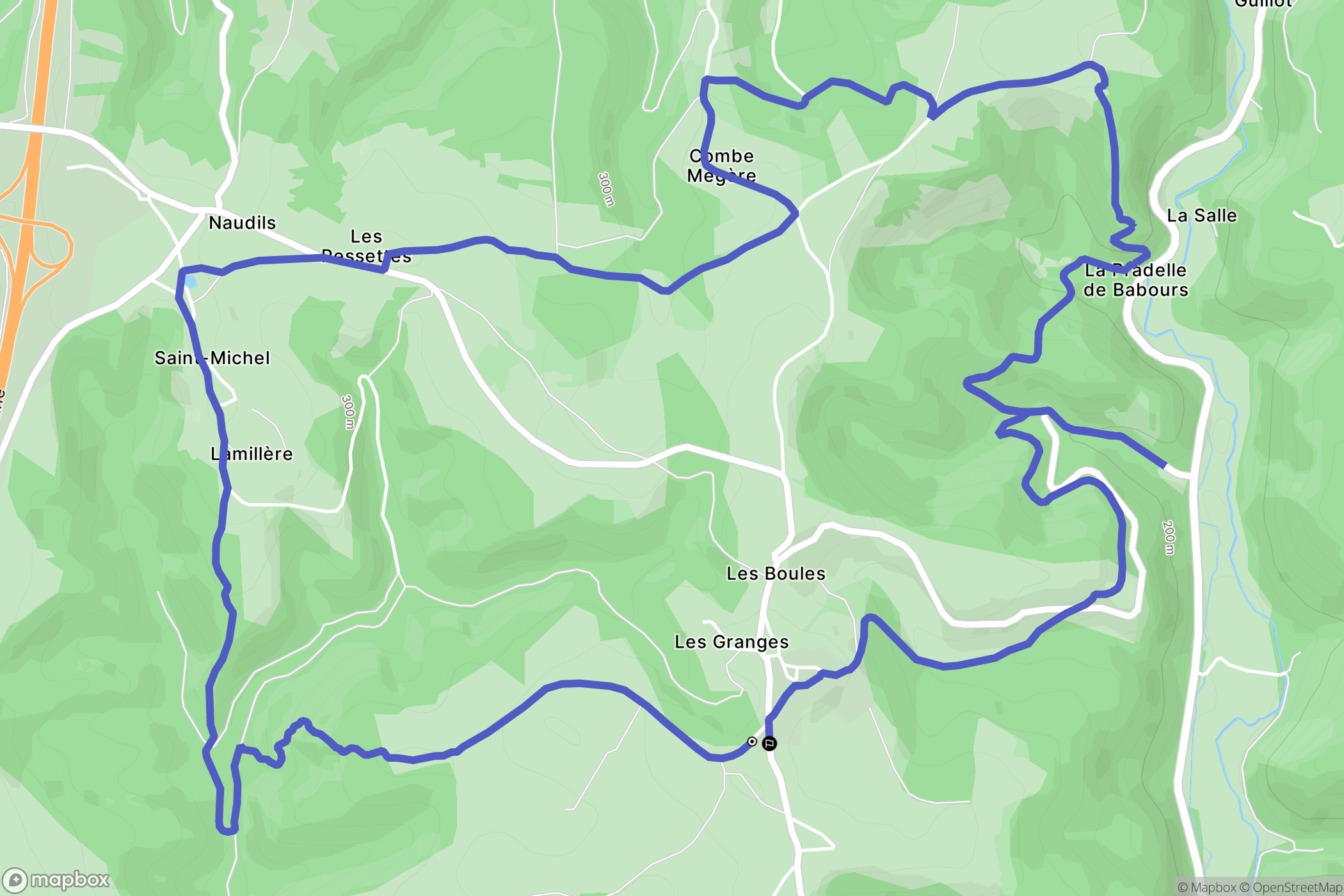 Bellefont-La Rauze : carte du parcours de randonnée - France