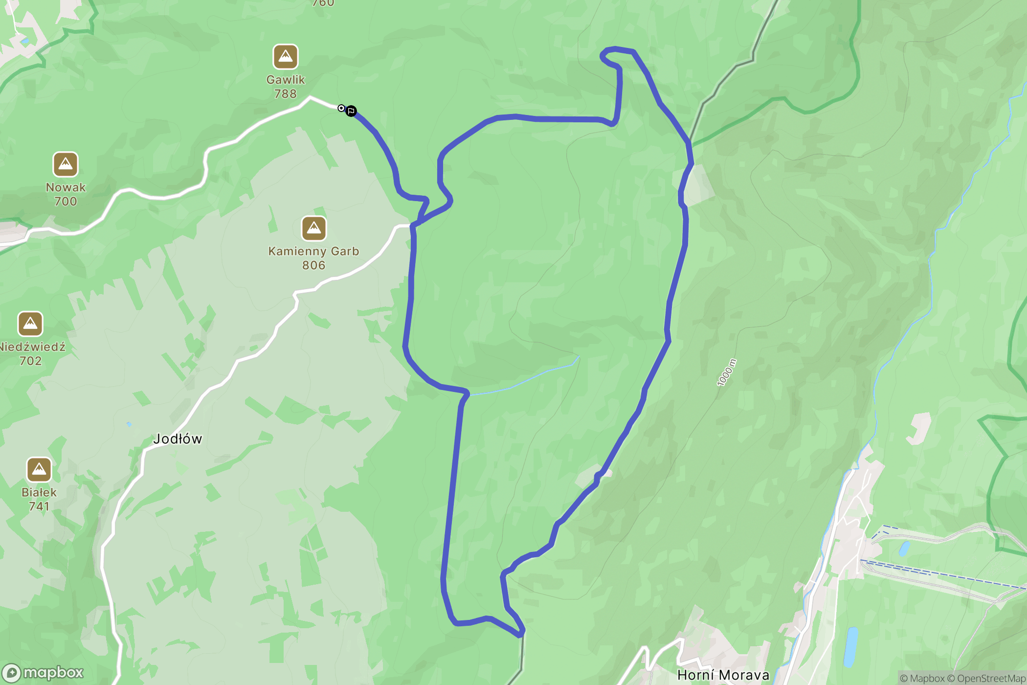 Nowa Wieś: mapa trasy - Poland