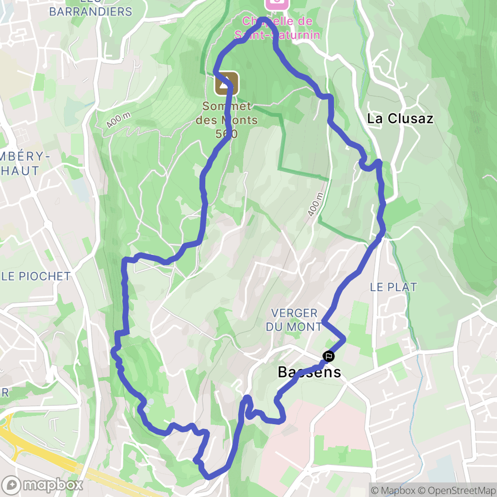 Bassens : carte du parcours de randonnée - France