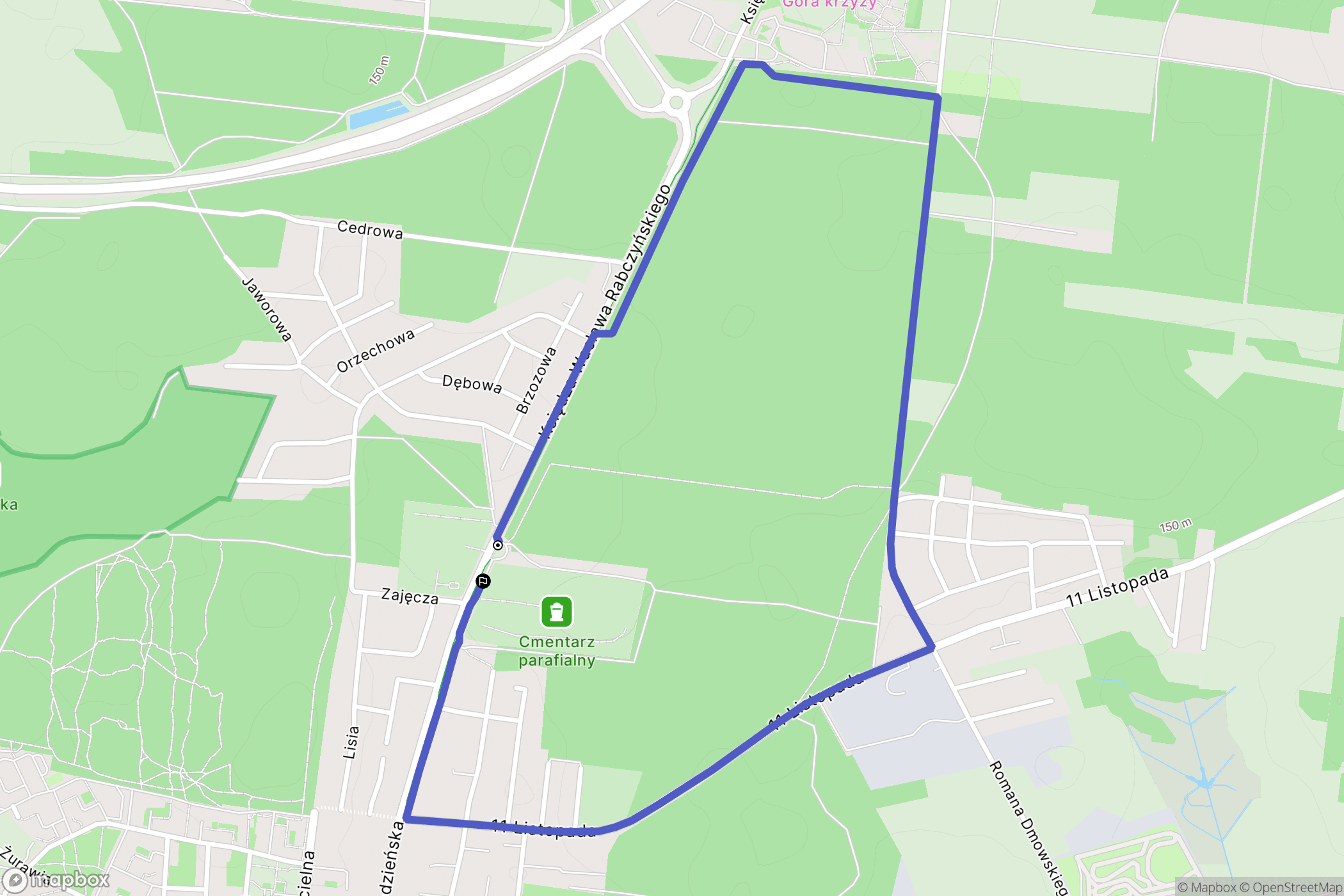 Wasilków: mapa trasy - Poland