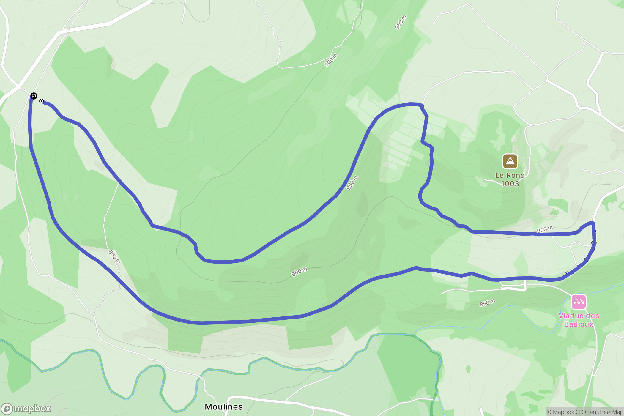 Lantriac : carte du parcours de randonnée - France