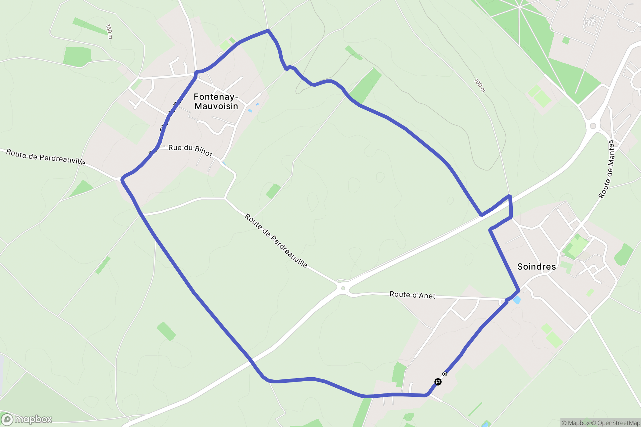 Soindres : carte du parcours de randonnée - France
