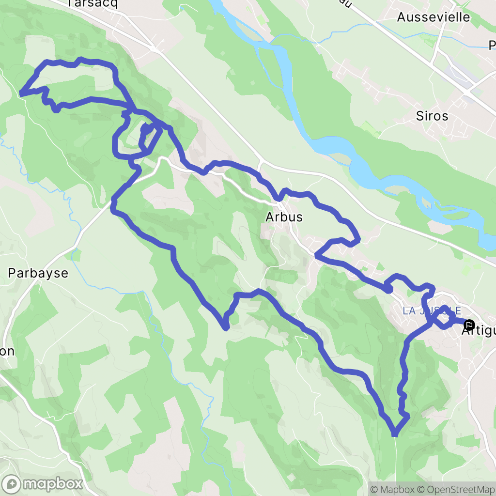 Artiguelouve : carte du parcours de randonnée - France