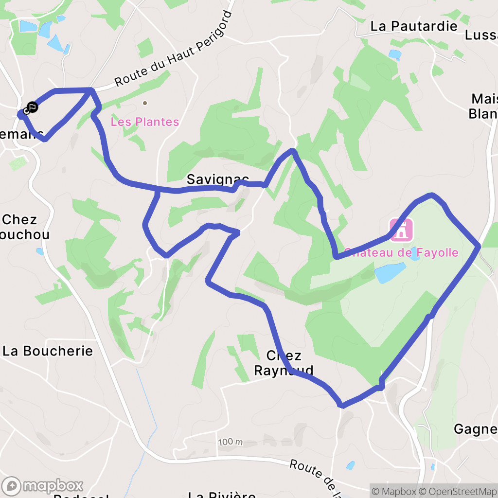 Allemans : carte du parcours de randonnée - France