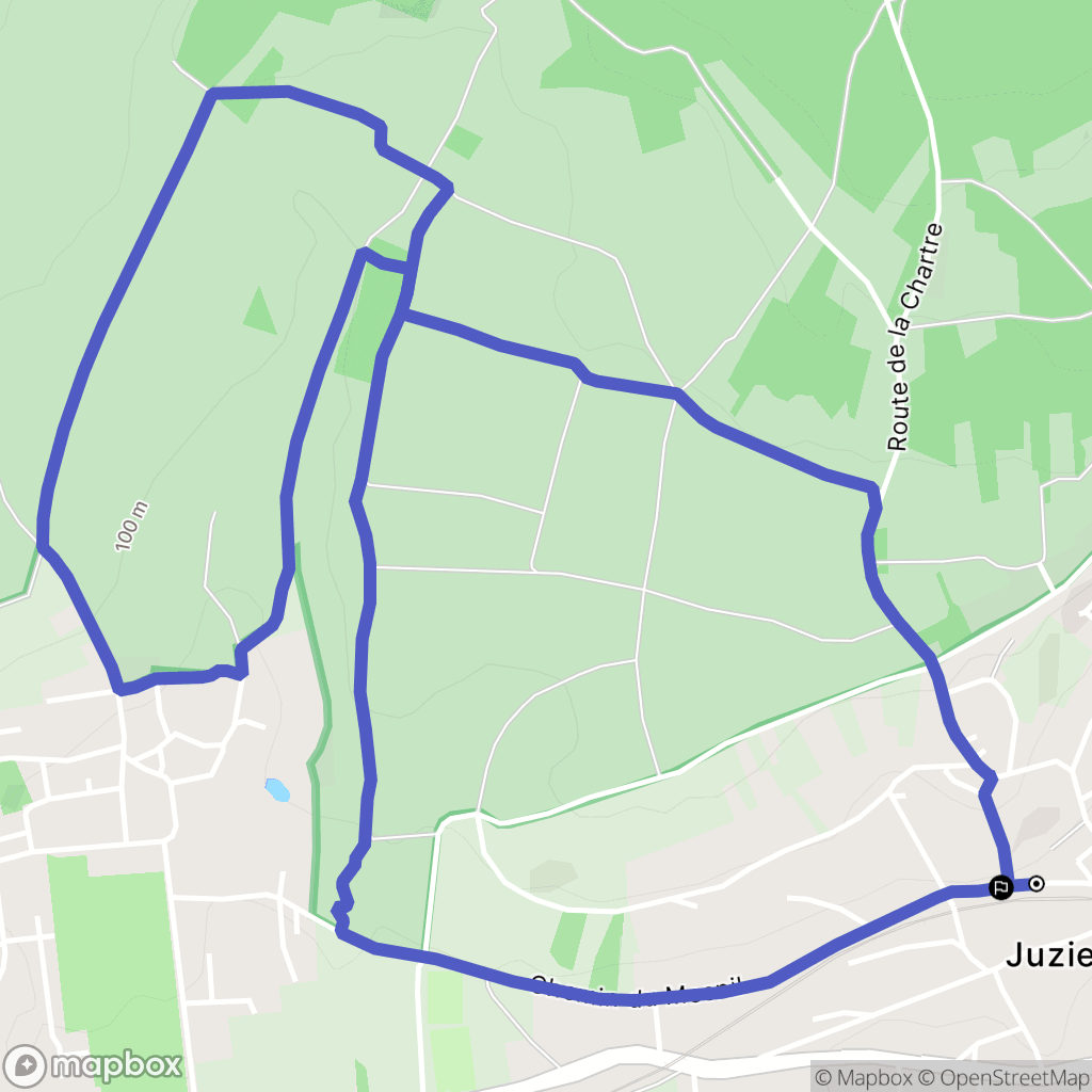 Juziers : carte du parcours de randonnée - France