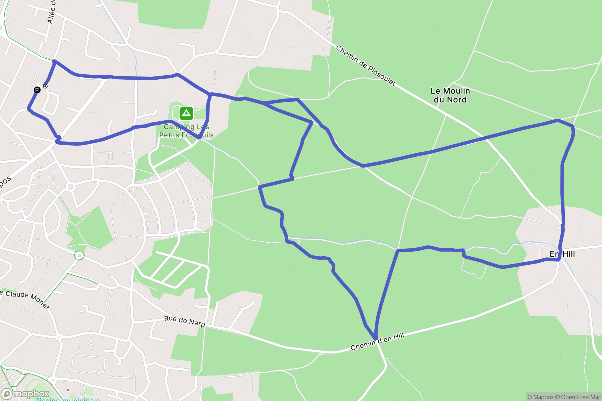 Biscarrosse : carte du parcours de randonnée - France