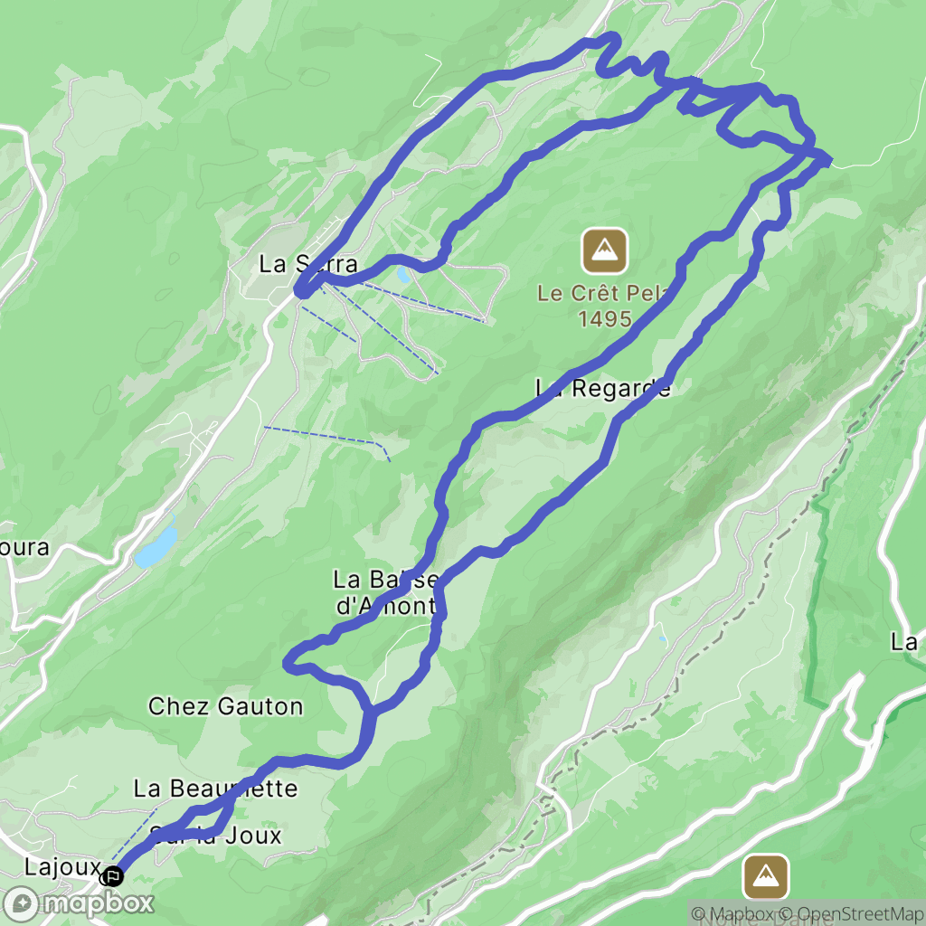 Lajoux : carte du parcours de randonnée - France