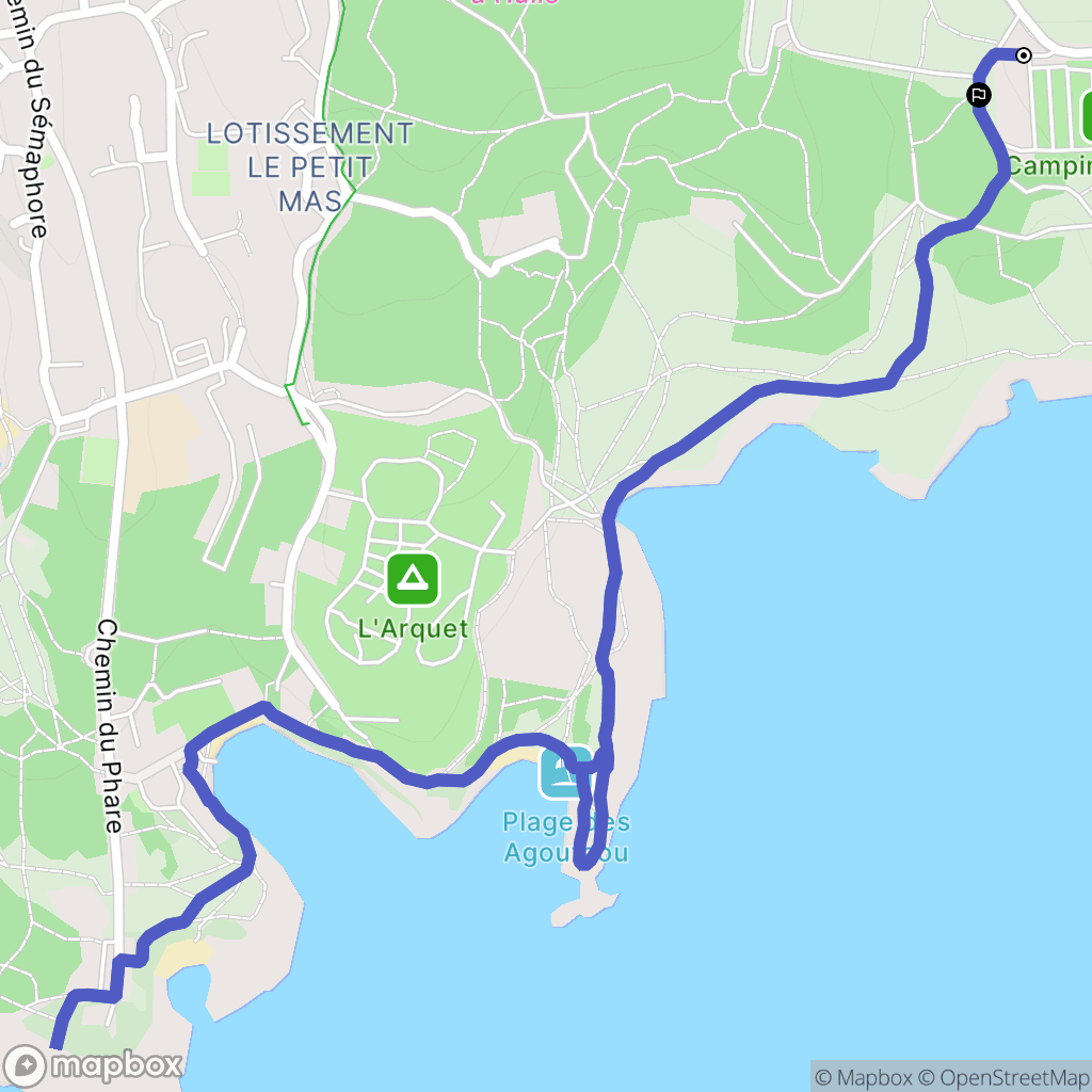 Martigues : carte du parcours de randonnée - France