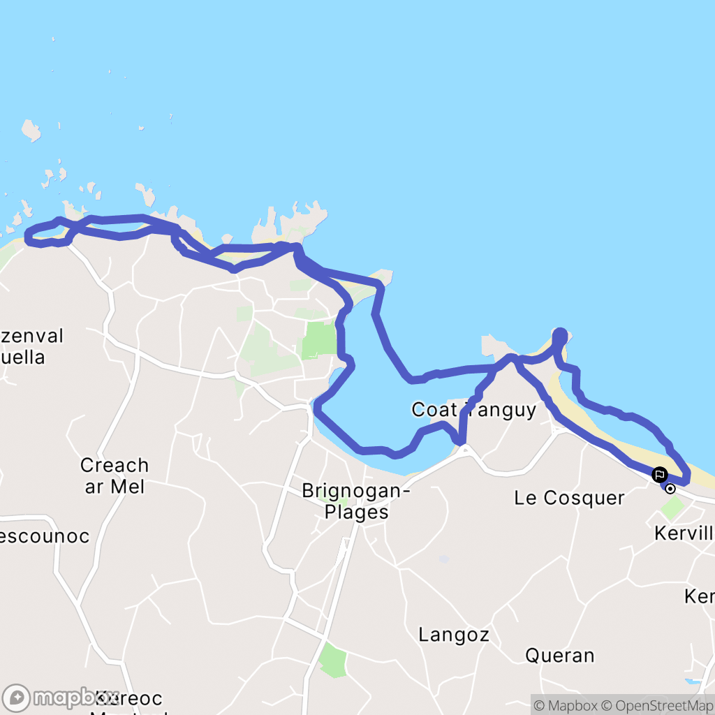 Plounéour-Brignogan-plages : carte du parcours de randonnée - France