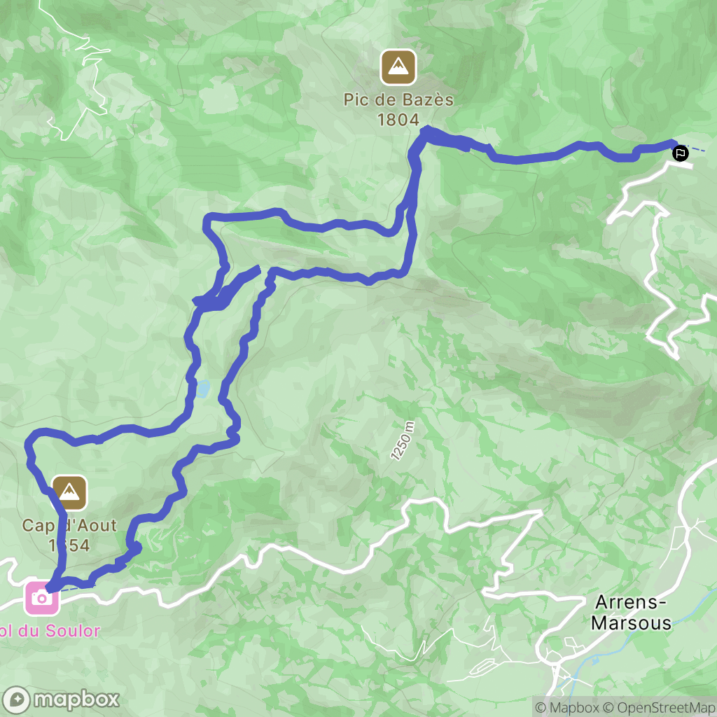Aucun : carte du parcours de randonnée - France