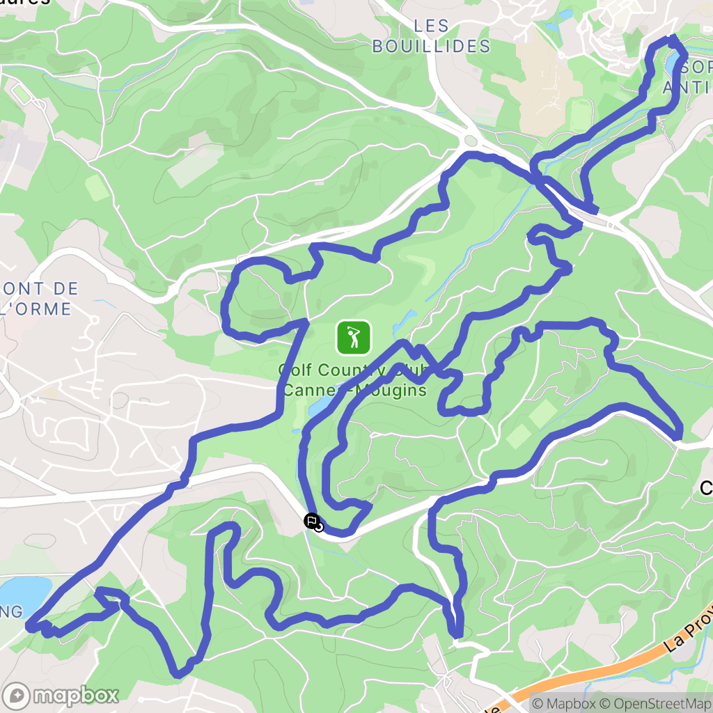Mougins : carte du parcours de randonnée - France
