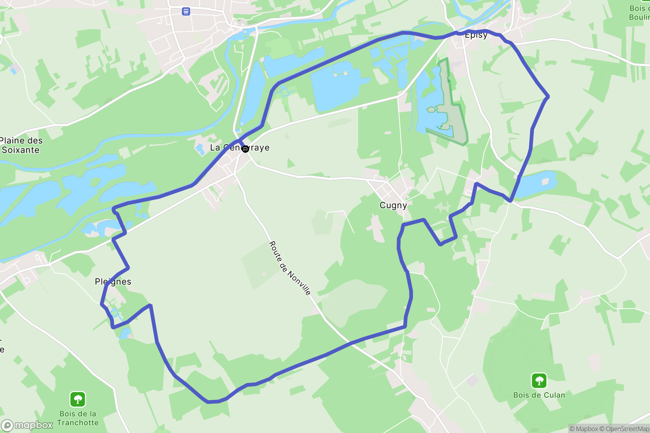 La Genevraye : carte du parcours de randonnée - France