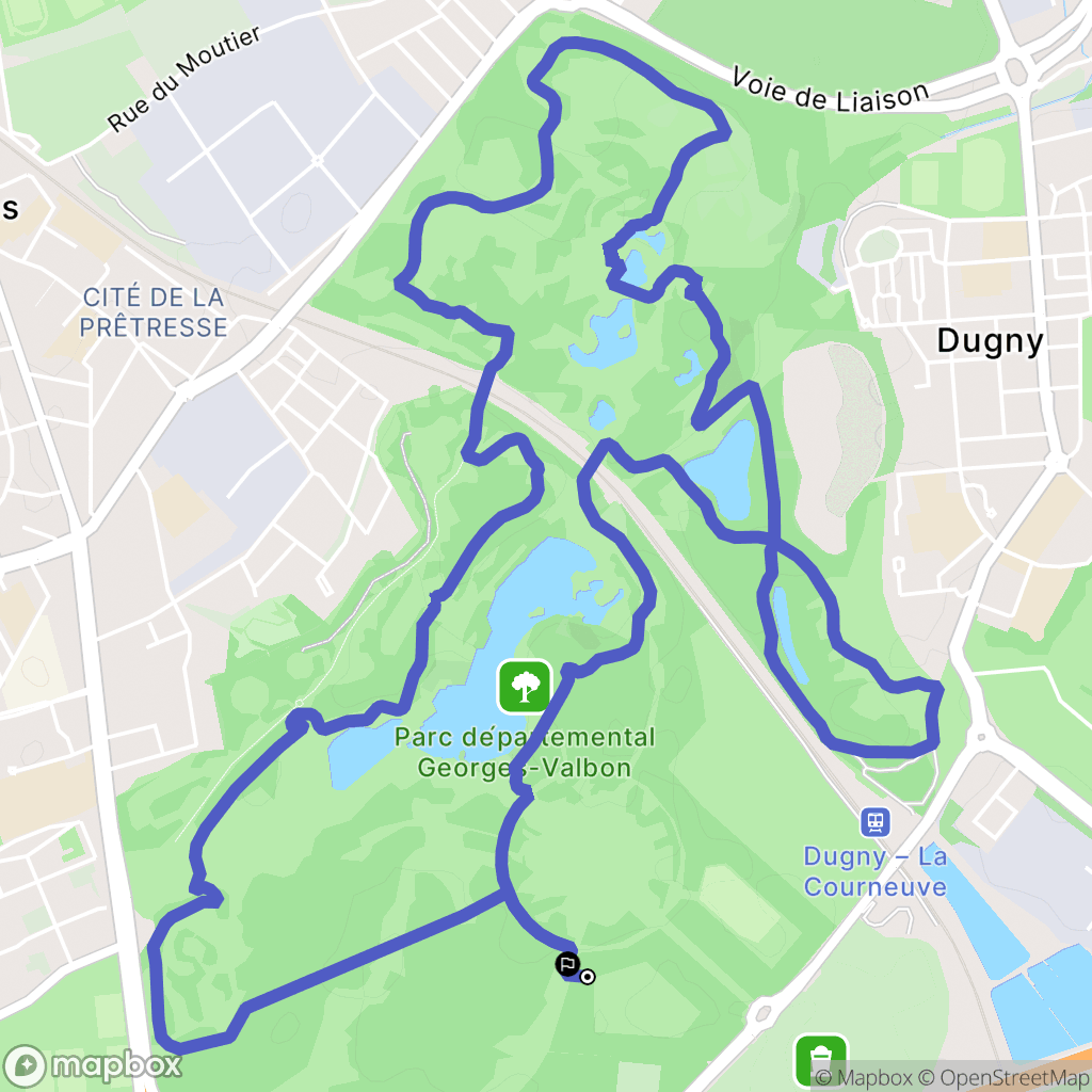 La Courneuve : carte du parcours de randonnée - France