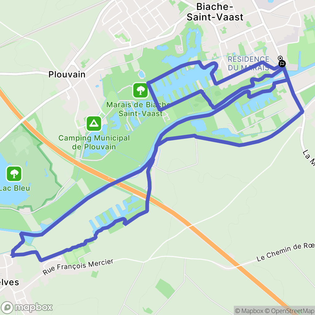 Biache-Saint-Vaast : carte du parcours de randonnée - France
