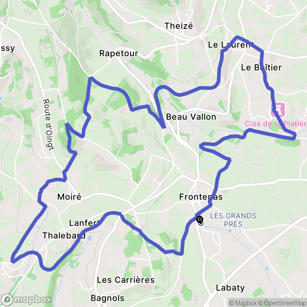 Frontenas : carte du parcours de randonnée - France