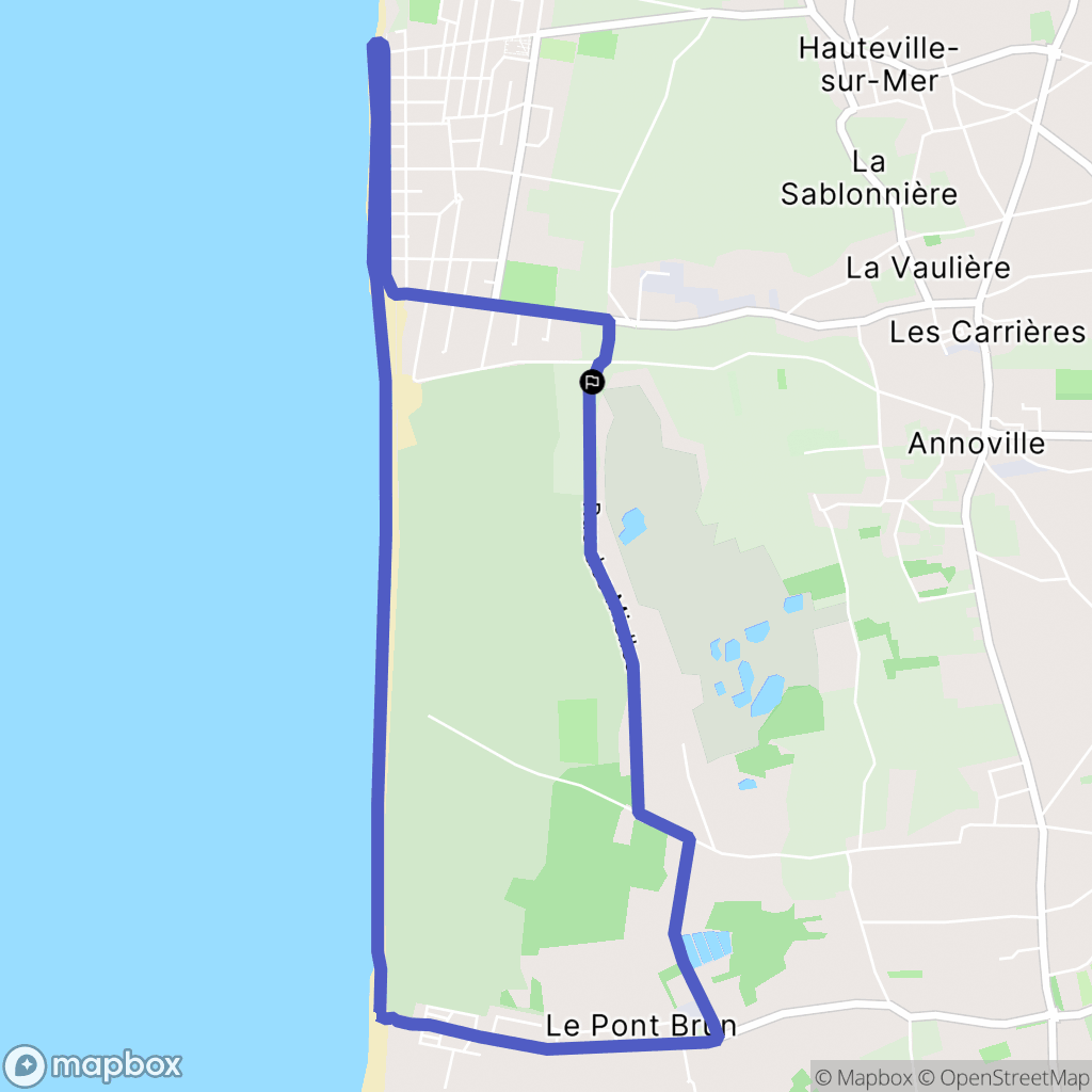 Tourneville-sur-Mer : carte du parcours de randonnée - France