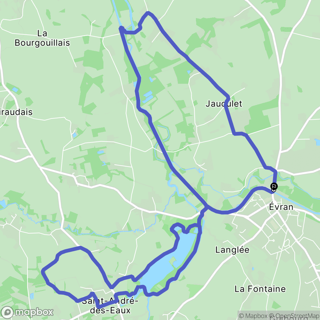 Évran : carte du parcours de randonnée - France