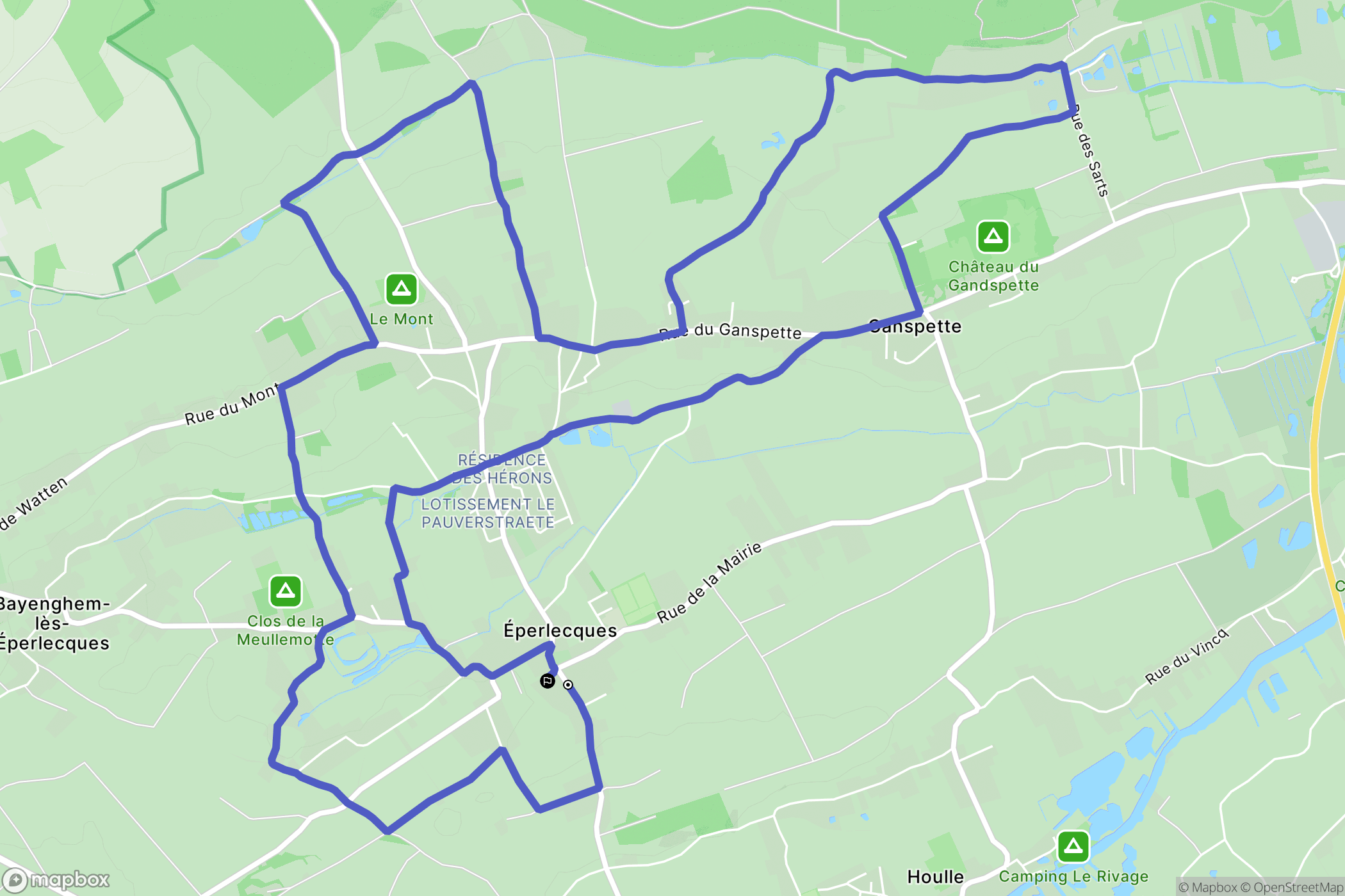 Éperlecques : carte du parcours de randonnée - France