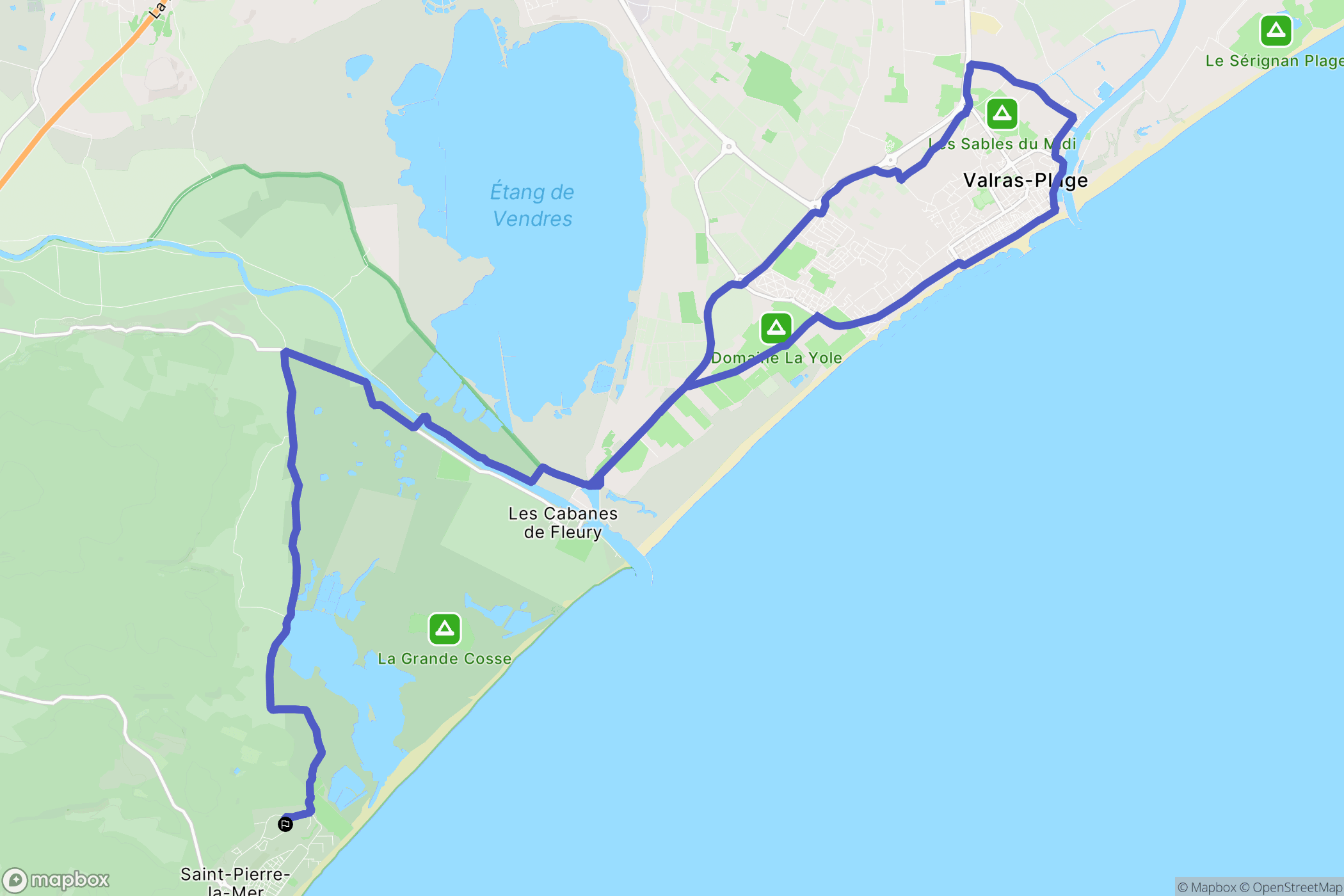 Fleury : carte du parcours de randonnée - France