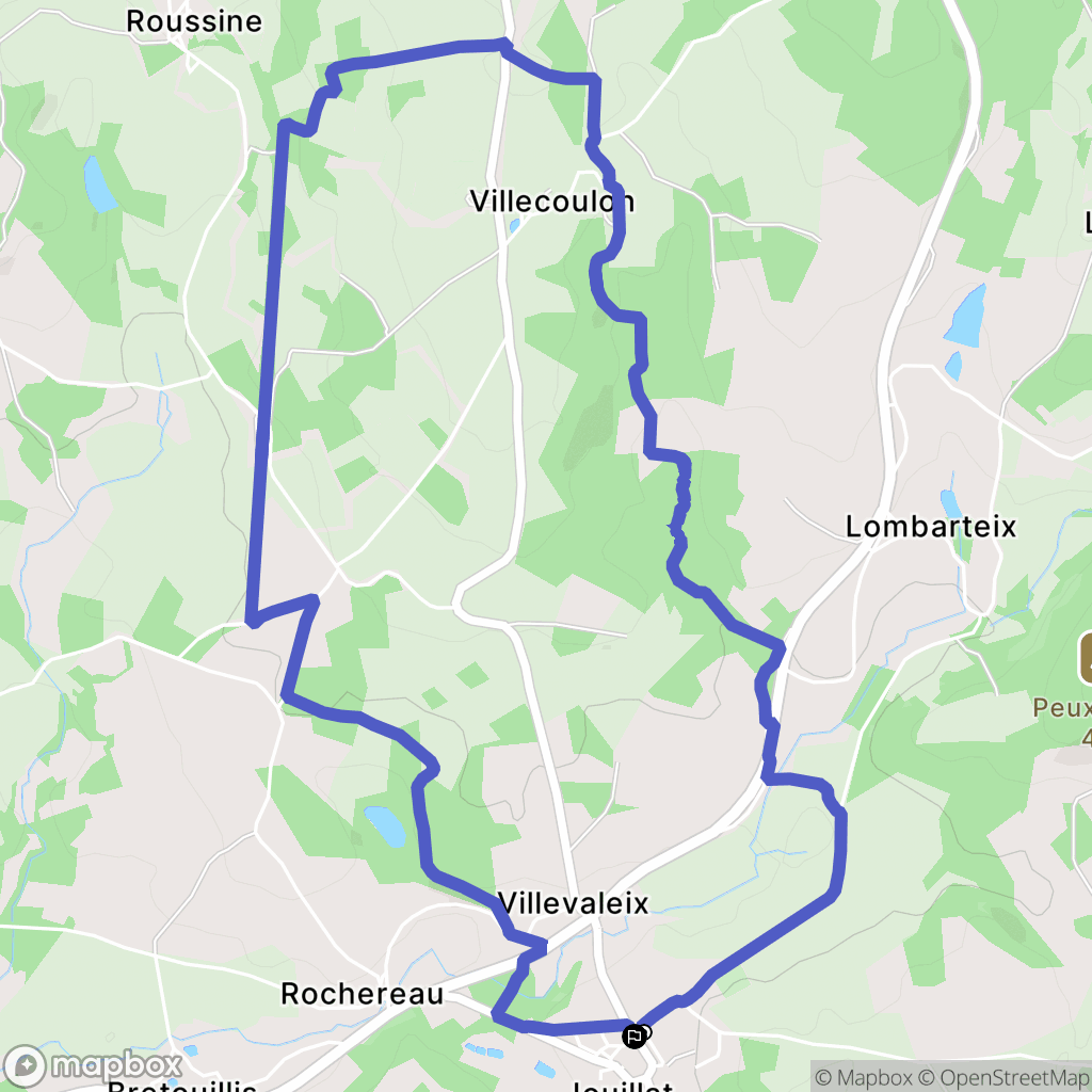 Jouillat : carte du parcours de randonnée - France