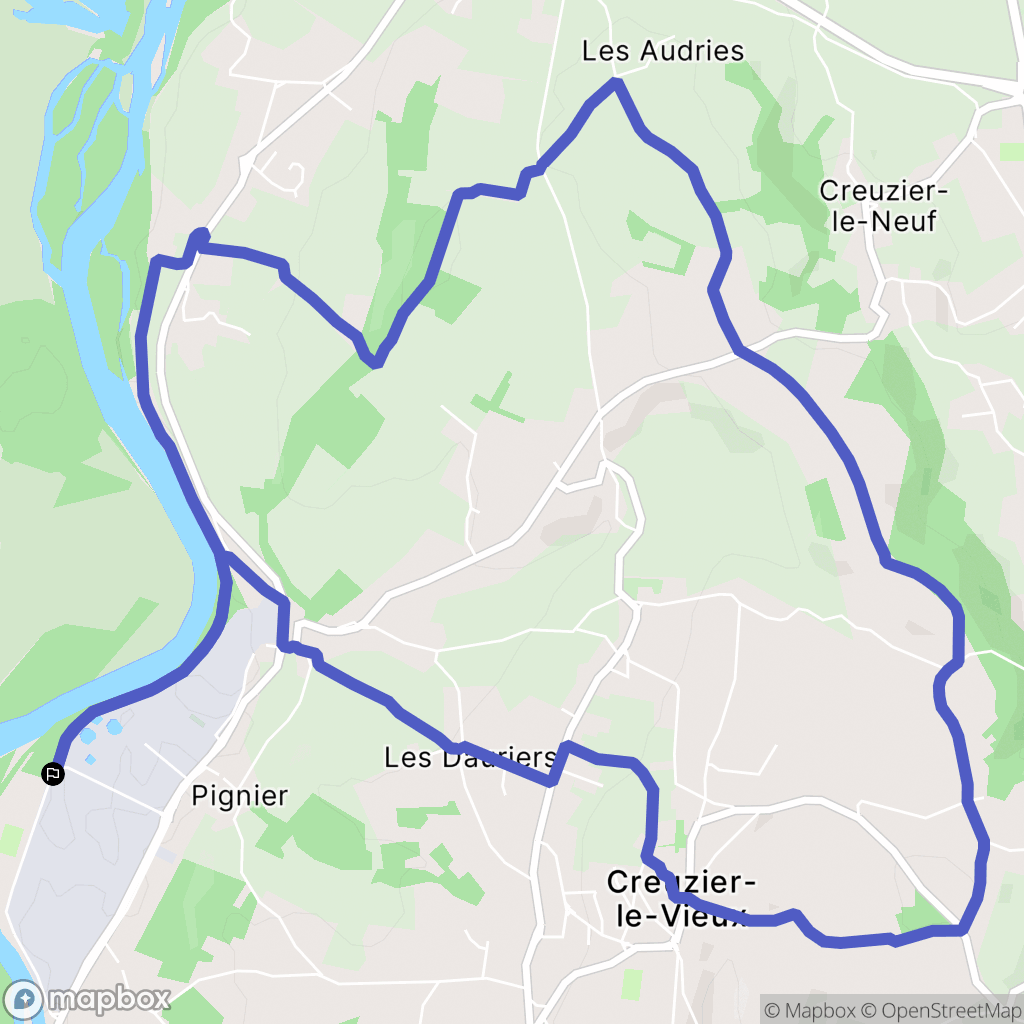Creuzier-le-Vieux : carte du parcours de randonnée - France