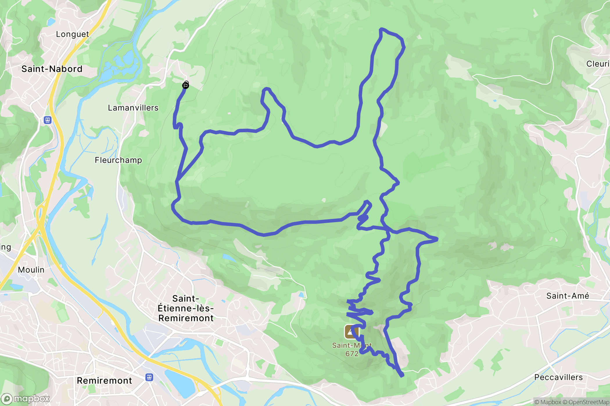 Saint-Étienne-lès-Remiremont : carte du parcours de randonnée - France