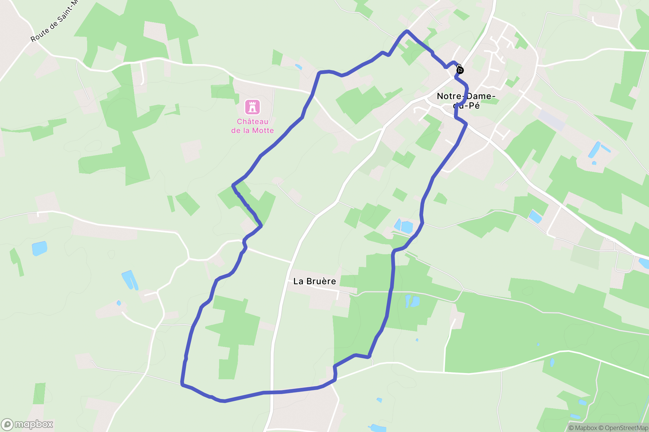 Notre-Dame-du-Pé : carte du parcours de randonnée - France