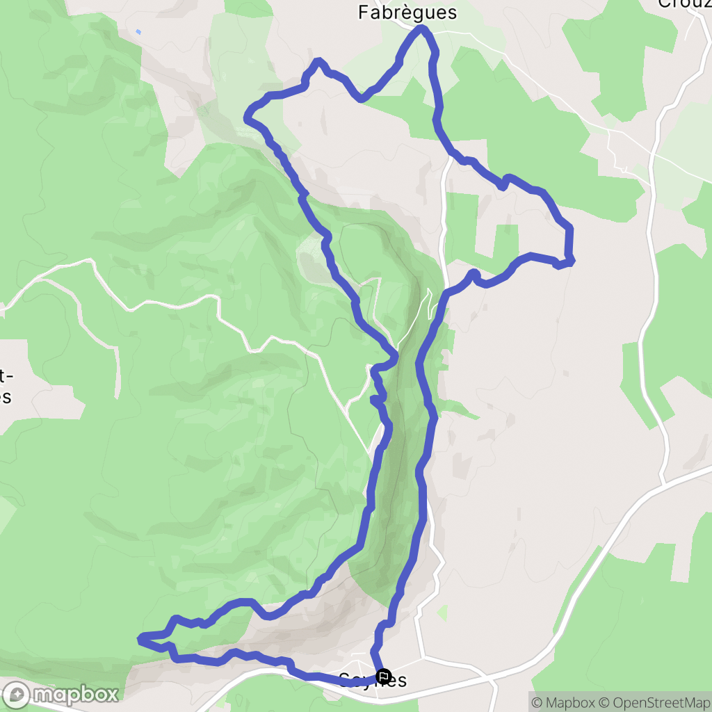 Seynes : carte du parcours de randonnée - France