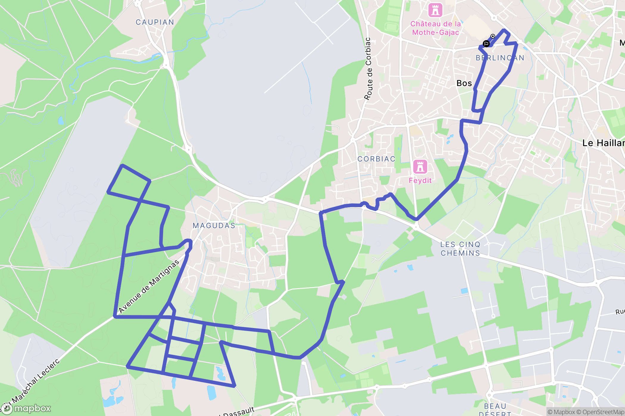 Saint-Médard-en-Jalles : carte du parcours de randonnée - France