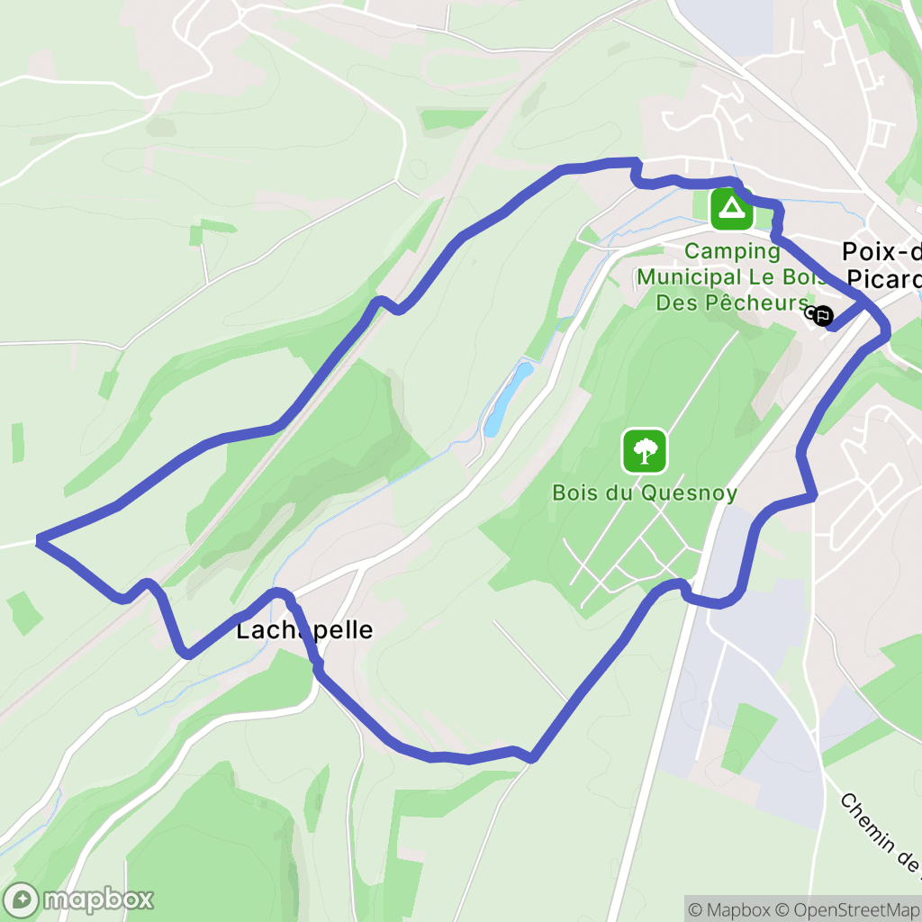 Poix-de-Picardie : carte du parcours de randonnée - France
