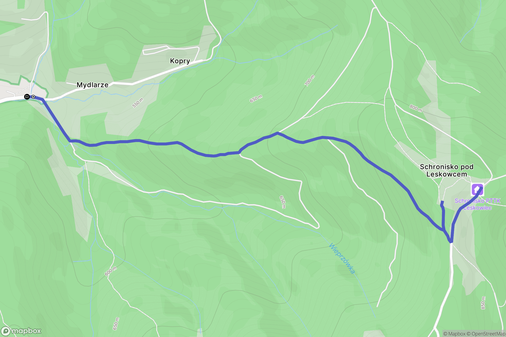 Rzyki: mapa trasy - Poland
