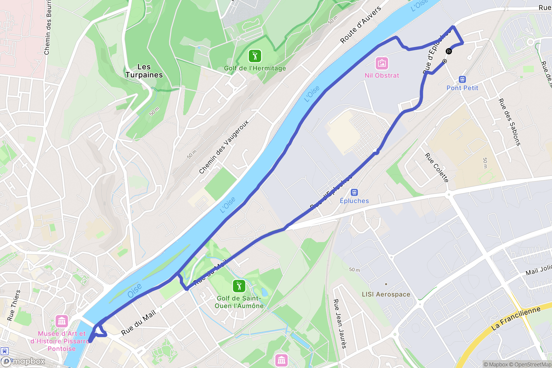 Saint-Ouen-l'Aumône : carte du parcours de randonnée - France