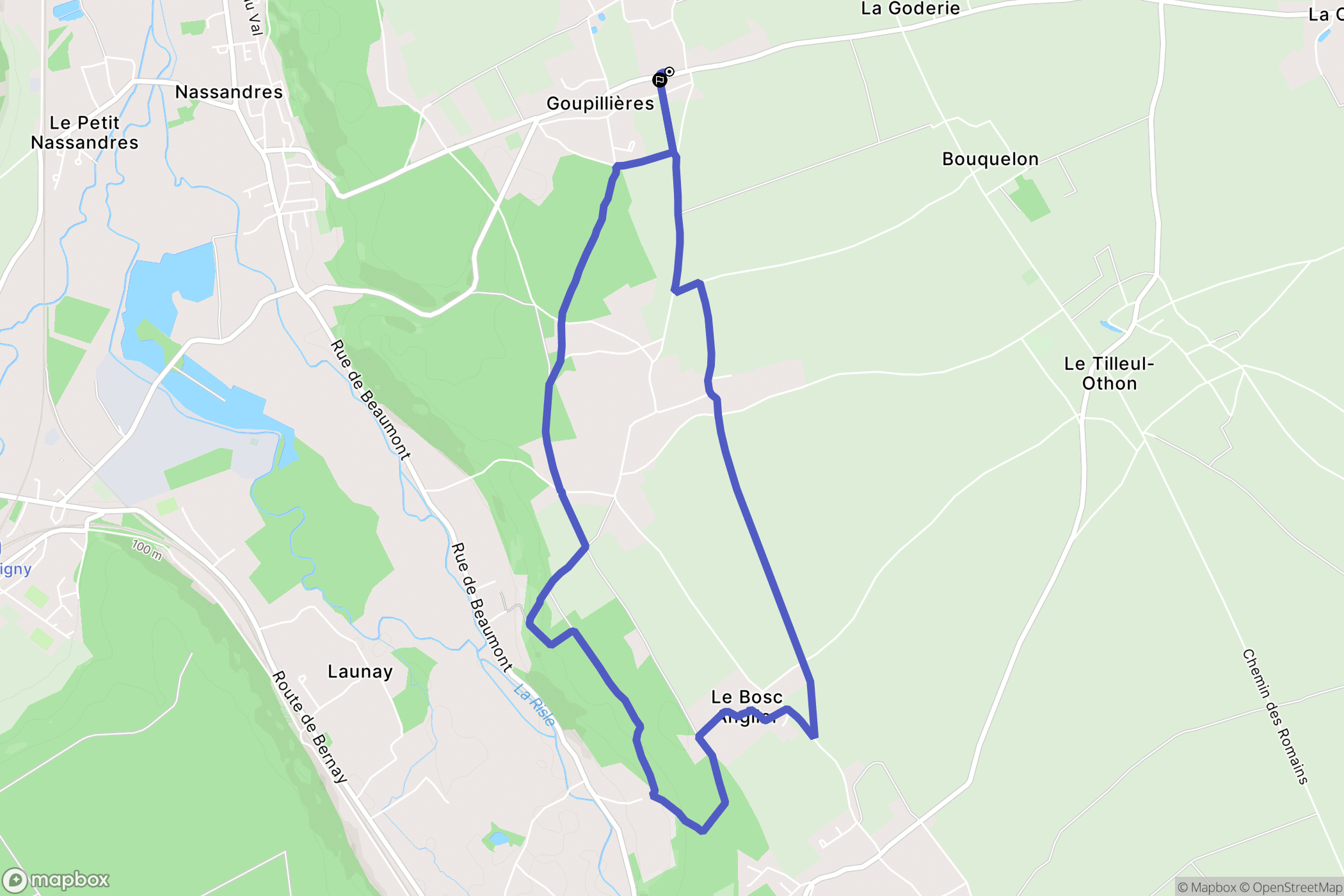 Goupil-Othon : carte du parcours de randonnée - France