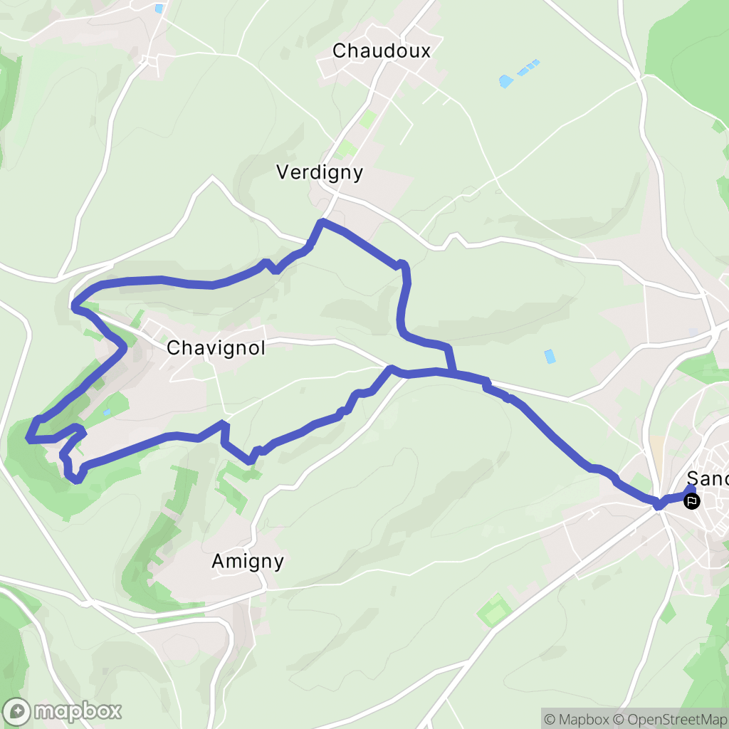 Sancerre : carte du parcours de randonnée - France